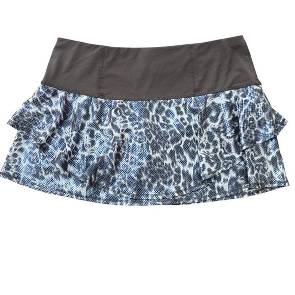 Lucky In Love Tennis Skort Skirt Grey Metallic Animal Print Pickleball Sz Large - Picture 2 of 7